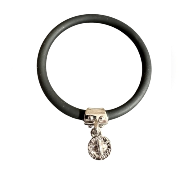 Marc By Marc Jacobs Jewelry - MARC BY MARC JACOBS NWT BLACK SILICONE BRACELET WITH SILVER HARDWARE.